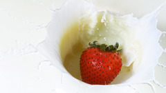 Fruits milk food strawberries