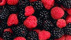Fruits raspberries blackberries