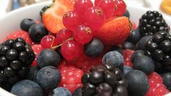 Fruits raspberries strawberries blackberries