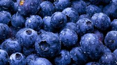 Fruits water drops blueberries
