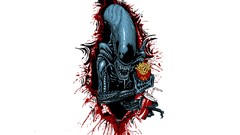 Funny alien minimalistic artwork alien vs predator