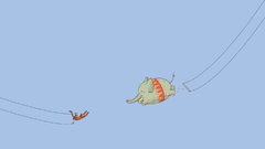 Funny cartoonish apes elephants