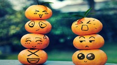 Funny fruits tangerines