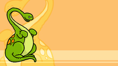 Funny Green dinosaur roar