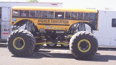 Funny monster truck school bus
