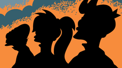 Futurama silhouettes Professor Farnsworth
