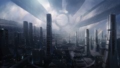 Futuristic mass effect citadel