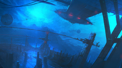 Futuristic planets Technology science