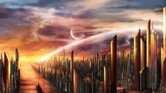 futuristic science fiction artwork digital art futuristic city