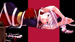 Games cross dress scissors hats Bound white hair long hair blue 