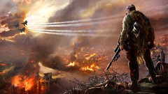 Games fire War ruins battles animated artwork video games 