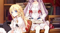 Games moon Books chairs Library Lamps vertical bows curtains 