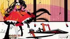 Games moon red eyes skirts long hair barefoot bandages flower 