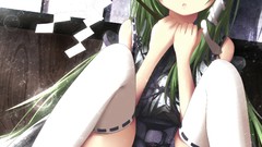 Games snakes sitting vertical skirts long hair anime girls 