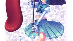 Games text Japanese Umbrellas navel red eyes Ribbons tongue 