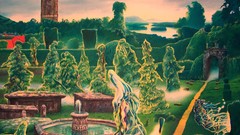 Garden fountain drawings artwork James McCarthy