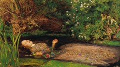 Garden paintings rivers ophelia John Everett Millais