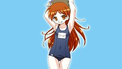 Gargoyle long hair brown eyes school swimsuits