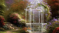 Gate Garden roads houses gates gazebo