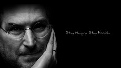 Genius black background Steve Jobs