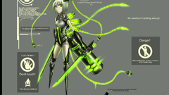 gia anime girls Anime artwork green eyes science fiction numbers