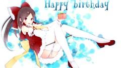 Gifts smiling long hair pink eyes anime girls brunettes hakurei 