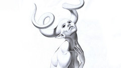 Girl abstract horn artwork