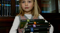 Girl Books beautiful little ) With