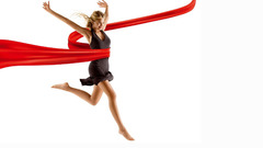 Girl dancing red strip
