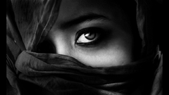Girl eyes monochrome
