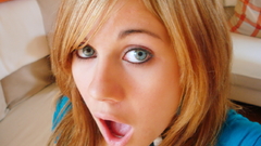Girl face blonde surprised wow