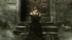 Girl Gothic abstract door stairs 3d steps alone Rats imageboard 