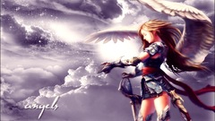 Girl white wings angel beautiful Armored 1280x800