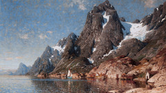 Girl young sailing fjord normann adels