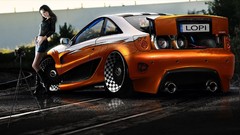 Girls with cars Toyota Celica