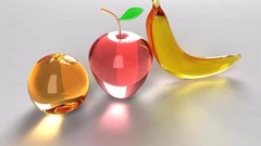 Glass design orange apples abstract Metallic bananas fruits 