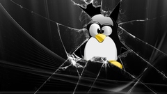 Glass Linux tux Penguins