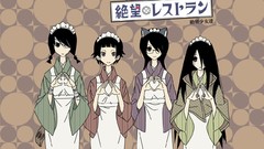 Glasses blanket red eyes red dress dots long hair gray eyes 