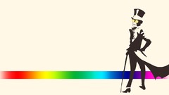 Glasses hats cane suit rainbows Superjail The Warden