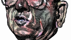 Glasses head line art