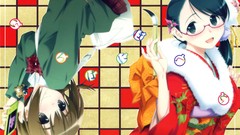 Glasses kimono anime girls original characters scans paint 