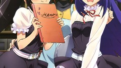 Glasses red eyes anime girls elsea de lute irma purple hair 