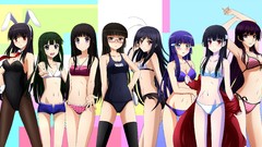 Glasses red eyes anime girls kore wa zombie desu ka accel world 