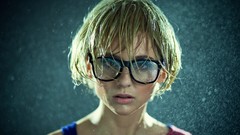 Glasses short hair girls with glasses studio rain