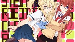 Glasses tie socks blondes skirts blush anime girls blue eyes 