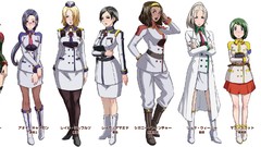 Glasses tie white background white hair stockings blondes anime 