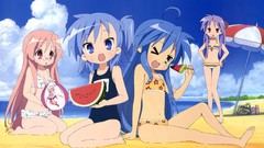 Glasses watermelons Beaches school lucky star hinata hiiragi 