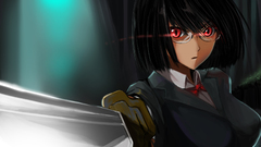 Glasses weapons red eyes