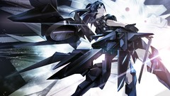 Gloves anime girls black hair combat armor Original Content