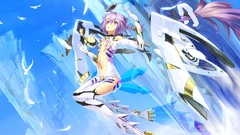 Gloves anime girls braids purple hair ar tonelico purple eyes 